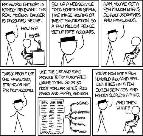 xkcd #792 - password reuse dangers (cropped)